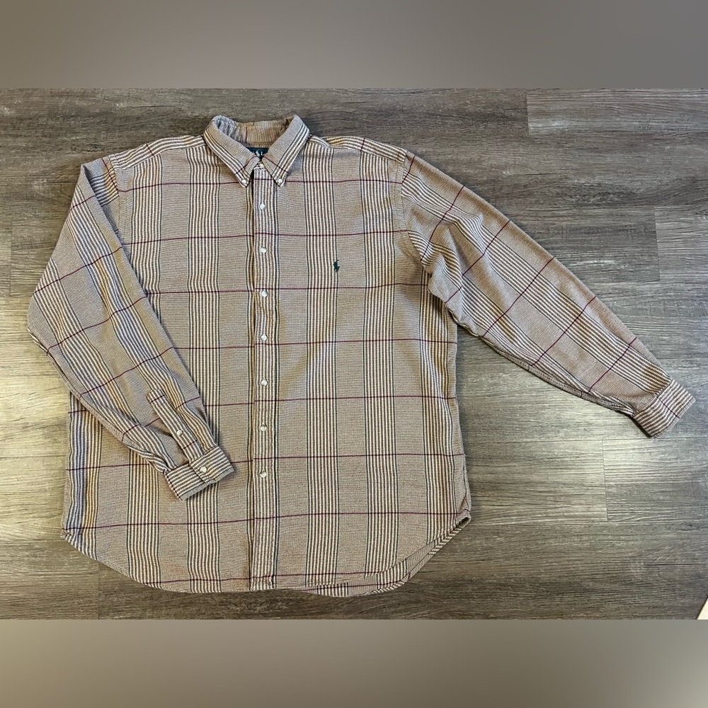 Ralph Lauren Flannel Shirt 2XLT Plaid Outdoor Button Up Cotton Classic Fit C44